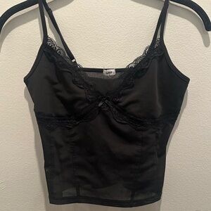 Garage black lace tank top